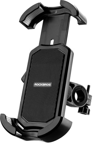 ROCKBROS Mobiltelefonhållare, Cykel Mobiltelefonhållare, Motorcykel, 360° Roterbar Universell Mobiltelefonhållare för 4,7-7,0 Tum Smartphones