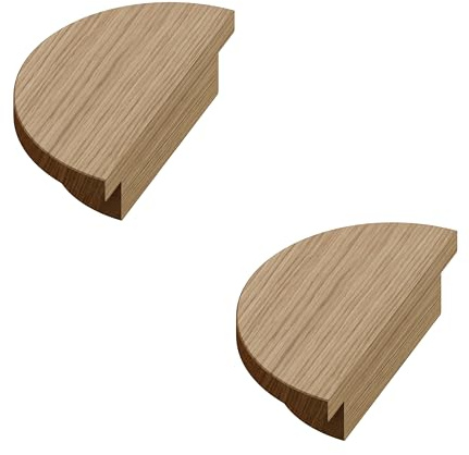 Sossai Holz Möbelgriffe aus Eiche | GAH02 | Lochabstand 40mm, Durchmesser 100mm, 2 Stück