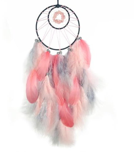 BetterJonny Atrapasueños, 65 cm, atrapasueños vintage, plumas, atrapasueños, hecho a mano, estilo bohemio, para colgar en la pared, decoración del hogar, manualidades, decoración de habitaciones, gris