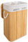 edihome, Cesto Ropa Sucia, 2 Compartimentos, Cesta con Tapa, 72 Litros, Cubo, Laundry Basket, Plegable, Bolsa Lavable Extraíble, Asas, de Bambu, para Colada (Natural)