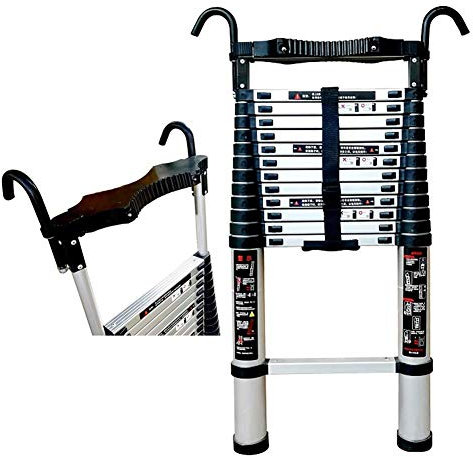 DLNTXFDG Scale, Scala telescopica, Scala telescopica Estensibile con Ganci, Scala Portatile in Alluminio Multiuso per Uso in casa, Ufficio, Magazzino, Edificio, carico 150 kg, 2,9 m/9,51 pi