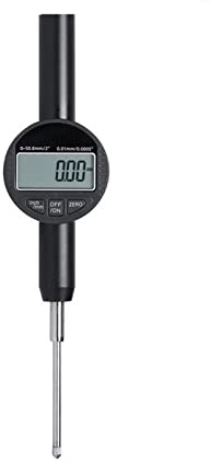 Reloj Comparador, 0-50 mm 0-100 mm 0,01 mm/0,001 mm Indicador de cuadrante digital Indicador electrónico de gran distancia para carpintería, talleres, máquinas cnc(0-50x0.01mm)