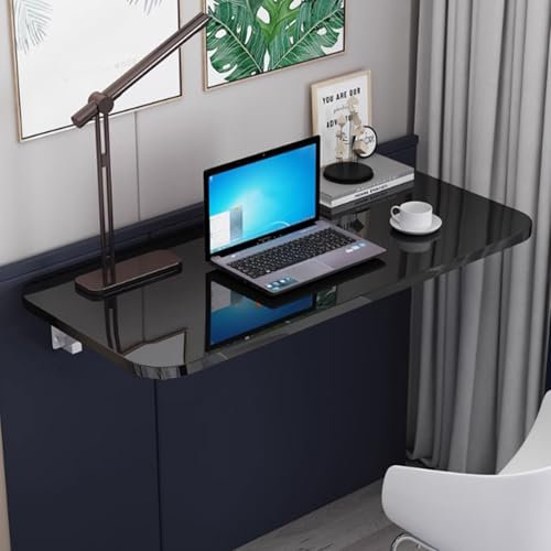 Platzsparender Wand-Klapptisch für Waschküche, kleiner zusammenklappbarer Küchentisch mit Stahlhalterung, schmal, lang, Wandtisch, zusammenklappbar, ideal für kleine Räume
