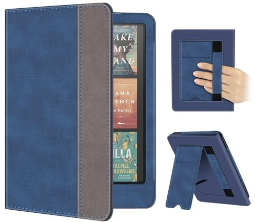 FINTIE Fodral Kompatibel med 7 tum Kindle Paperwhite(12:e Generationen, 2024) och Kindle Colorsoft (1:a Generationen, 2025/2024), Fodral med Handrem och Automatisk Sömn/Väckning, Indigo