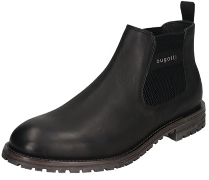 bugatti Herren Schlupfstiefel, Männer Stiefel Kaltfutter,uebergangsstiefel,uebergangsschuhe,flacher absatz,kaltgefüttert,schwarz (1000),40 EU/EU UK