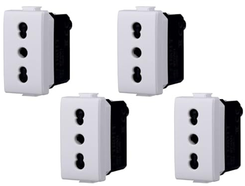 gloca Set 4 Prese Bipasso Bivalenti 2P+T 16A Compatibili Con Serie Matix