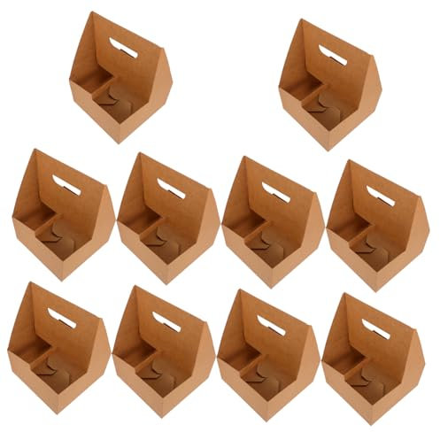 FUNOMOCYA 10piezas Portavasos De Papel Kraft Para Reparto Ranuras Para Food Trucks y Eventos Hecho De Resistente Unidades Por Paquete