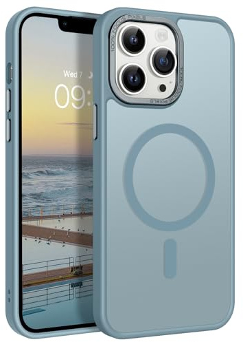 GaoBao für iPhone 13 Pro Hülle, Handyhülle iPhone 13 Pro [Kompatibel mit MagSafe] Durchscheinende Matte Magnetische Stoßfeste Anti-Fingerabdruck Hülle für i Phone 13 Pro 6.1 Case, Graublau