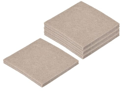 TA-VIGOR 16Pcs Self-Adhesive Felt Furniture Pads 50mm x 50mm, Square Floor Protectors for Chair and Table Legs, Anti-Scratch Beige Pads for Wooden, Laminate and Tiled Floors