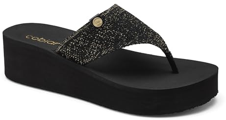 Cobian Women's Bermuda High Mesh Strap Flip-Flop Sandal, Black, 4.5 UK