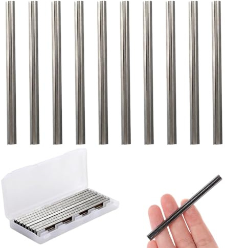 JUGUTA 10 Pièces Lame Du Rabot Hss, 82Mm Réversibles Lame De Raboteuse, Ensemble De Rabot Électrique Lame Pour Machines De Travail Du Bois Pour Machines De Travail Du Bois, Rabots Maklta, Bosch