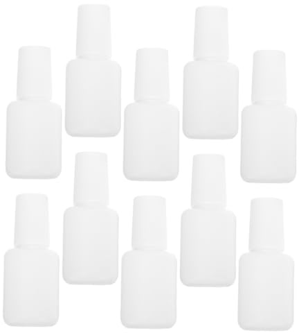 ARTSEWPLY 22 Stück Teiliges Nagellack Leer mit Pinsel Auslaufsichere Weiße Nagelkleber Nagellackbehälter für Nagelkunst Maniküre und Ätherische Öle Tragbar für Unterwegs