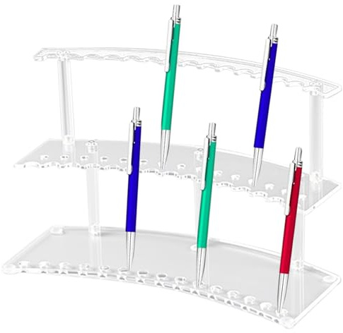 Présentoir à stylos, organiseur à crayons en acrylique à 30 emplacements | Organisateur de rangement transparent pour marqueurs, pinceaux de maquillage, fournitures de papeterie, accessoires de bureau