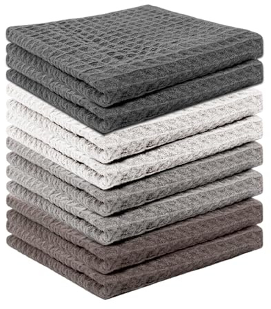 MCTNCT 8 Stück Geschirrtücher Baumwolle 30 x 30 cm Küchenhandtücher,Waffelstruktur Handtücher Küche,Geschirrtücher Waffelstruktur Hochwertige Mikrofaser Saugstarke und Strapazierfähige (Mehrfarbig)