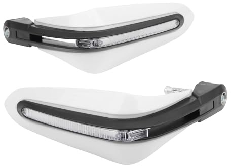 HDHCSCAGH Motorrad Handprotektoren Set Motorrad-Handschutz Mit Blinker-Handschutz-Handschutz Motorrad Handguard Handprotektoren(White White Light)