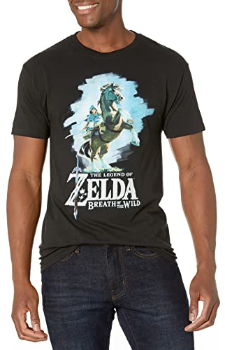 Nintendo Herr Zelda Breath of The Wild Link Epona Posing T-shirt, svart, S