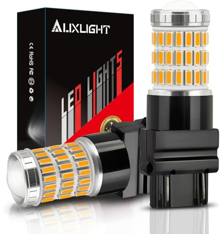 AUXLIGHT 3157 3057 3156 4157 3157K LED Bulbs Amber Yellow, Ultra Bright 60-SMD LED Replacement for Blinker Lights, Turn Signal/Parking or Running Lights, Brake/Tail Lights (Pack of 2)