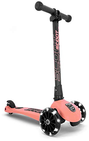 Scoot & Ride Highwaykick 3 LED Scooter Roller Kunststoff/Metall Peach, Maße: ca. 55cm x 15cm x 24cm, 96357, Pfirsich
