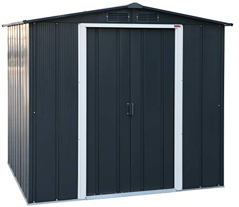 Duramax ECO 6 x 6 (3.33 m²) abri de jardin en métal, galvanisé à chaud, Abri de stockage d'outils, structure de toit renforcée, abri sans entretien, anthracite
