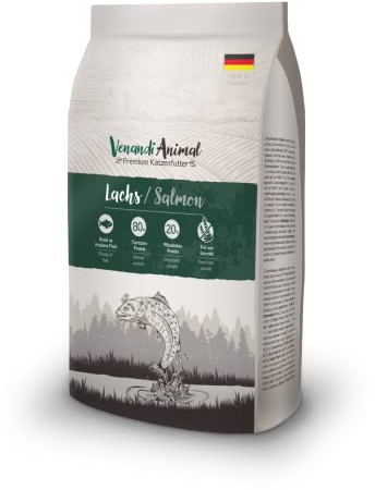 Venandi Animal – Premium Katzenfutter – Lachs, mit viel frischem Fisch, Trockenfutter, getreidefrei 1er Pack (1 x 1,5kg)