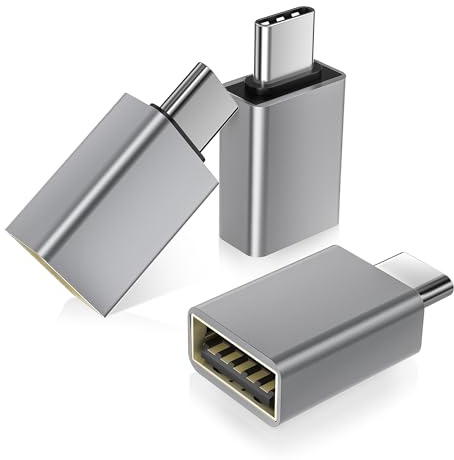 BASESAILOR USB C Male to USB 3.0 Female Adapter 3 Pack, Thunderbolt 5 4 Type C OTG USBC Male to USBA Female Adapter for MacBook Pro,Air,iPhone 17 16,Chromebook,Microsoft Surface Go,Samsung Galaxy S26
