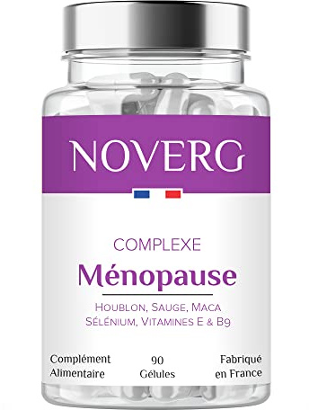 Ménopause | Bouffées de chaleur, Transpiration, Agitation et Irritabilité | Houblon, Sauge, Maca, Sélénium, Vitamines E & B9 | Vegan | 90 Gélules | Fabriqué en France