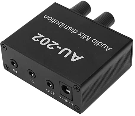 2 In 2 Out Audio Splitter Stereo Mixer Audio Splitter für Kopfhörer Externer Leistungsverstärker Unabhängige Lautstärkeregelung