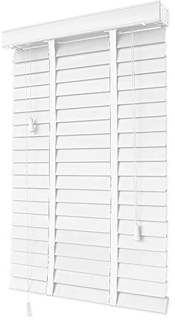 Jalousette Holz Weiß,50mm Lamellen,Horizontale Jalousien,Für Fenster,Jalousie Aus Echtholz Innen Außen,Sonnenschutz/Sichtschutz Jalousetten,Leicht Anzubringende Vorhänge,W×H-60x80cm/23.5x31.5in