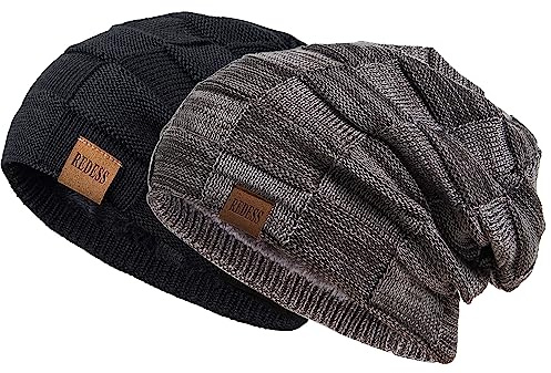 REDESS Beanie Mütze für Herren und Damen Winter Warme Mützen Stricken Slouchy Thick Skull Cap