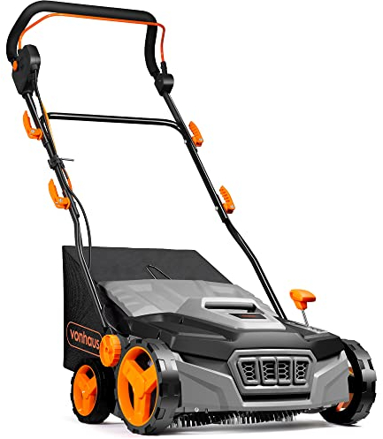 VonHaus 1800 W Laubsammler für Kunstrasen – Elektrische Kehrmaschine – Laubsauger mit 45-L-Beutel, 5 Einstellbare Höhen, 380 mm Arbeitsbreite, Zusammenklappbarer Griff, 3 Jahre Garantie