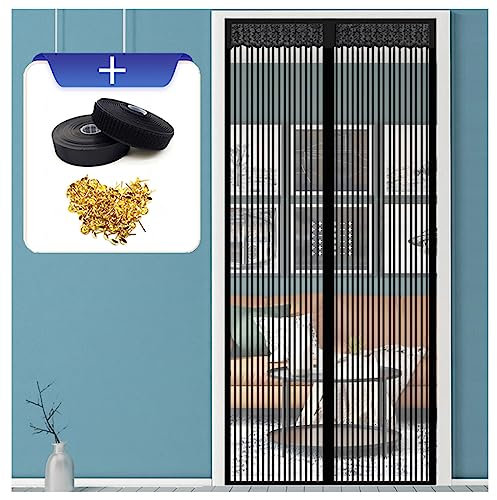 VVLXRIC Fliegengitter FensterTür Stumm Mit Klettverschluss Insektenschutzrollo Tür Professionell Türfliegennetz Mit Magnet für Lagertür Balkontür Terrassentür,100×220cm