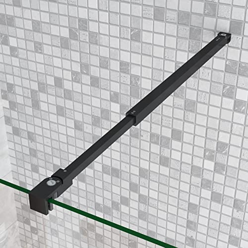 Barra Regolabile per Rinforzare Vetro Box Doccia 73-120cm | Nero Opaco, Lunga