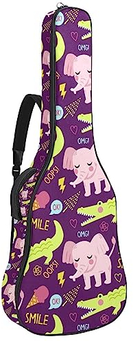Gitarrentasche für Akustikgitarre – Schmetterlinge – 104,7 cm / 109,2 cm / 109,2 cm Gitarrentasche – passend für die meisten Gitarrengrößen, Mehrfarbig4, 42.9x16.9x4.7 in, Modisches Druckdesign