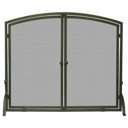 Kaminschirme, 39'' x 33'', Einzelpaneel, Bronze-Finish, Kaminschirm mit Türen, Kaminschirm, Flache Kaminschirme, dekorativ
