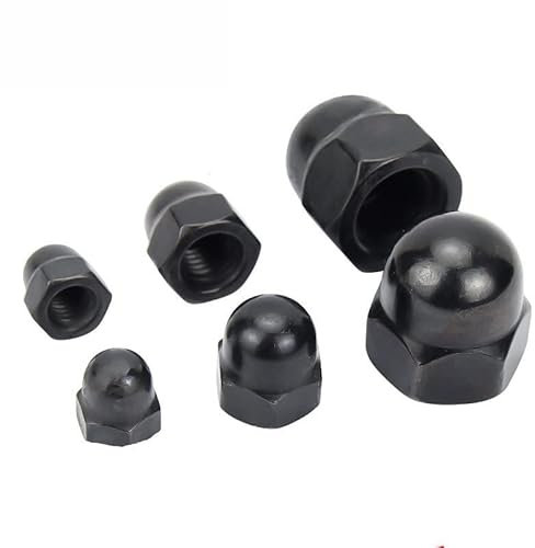 LXURY 3-40 Stück Hutmutter M3 M4 M5 M6 M8 M10 M12 Schwarzer Kohlenstoffstahl Hutmutter Abdeckkappe auf Muttern (Color : Carbon Steel, Size : M4(30pcs))
