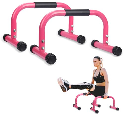 AmazeFan Parallettes Bars, Push Up Bars Strength Training For Handstands, Full Planche & Dips, Calisthenic, Gymnastic, [16.6x10x10in] Push Up Stands Handle for Floor Workouts Calisthenics Equipment