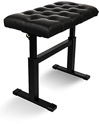 RWRAPS Höhenverstellbare Klavierbank I-förmiger Keyboardhocker, hydraulisch anhebbar, 60 x 40 cm große Sitzfläche, geeignet zum Musiküben (schwarz)