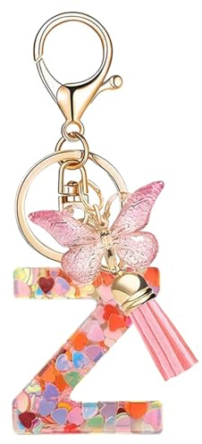 Porte clés Initiale Porte clé pour Femme Fille Personnalisée Lettres Keychain