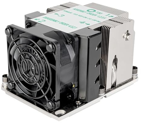 SilverStone Technology XE02-3647N, 2U SFF Server/Workstation CPU Kühler für Intel LGA 3647 Narrow Sockel, SST-XE02-3647NB (Schwarz+Schwarz)