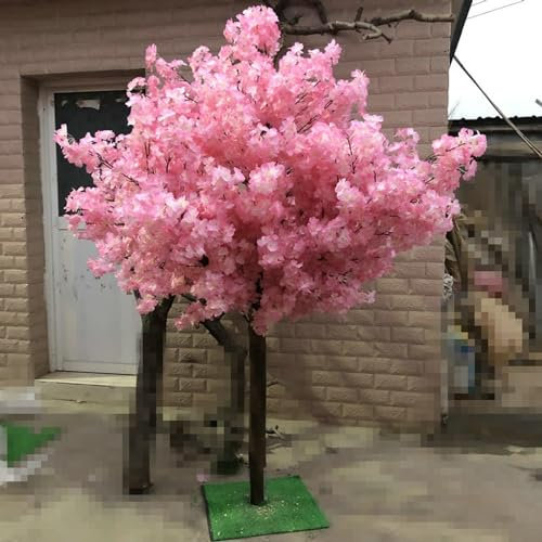 baum kunstpflanze groß Künstlicher Japanischer Kirschblütenbaum, Künstliche Pflanze, Wunschbaum, Handgefertigte Seidenblume, For Büro, Schlafzimmer, Wohnzimmer, Party, DIY, Hochzeitsdekor(1.5*1.5m/4.9