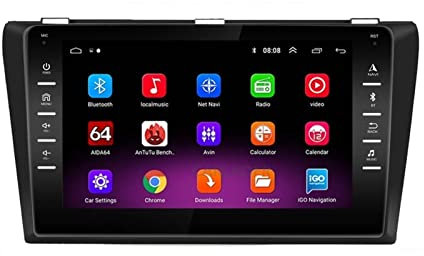 Pexorin Android 9.0 Car DVD GPS Radio Stereo 1G 16G WIFI Free MAP Quad Core 2 Din Car Multimedia Player 3 2004-2013 Maxx Axela Car Video Player(04-09 2-32G Cam)