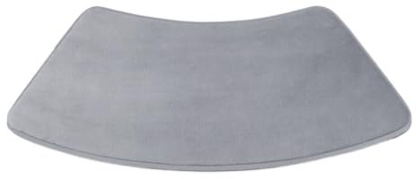 Gebogener Badteppich, gebogene Duschmatte, Eckdusche, Badezimmer, rutschfest, waschbar, gebogener Badteppich für Badewanne (Grau, 44 x 70 cm)