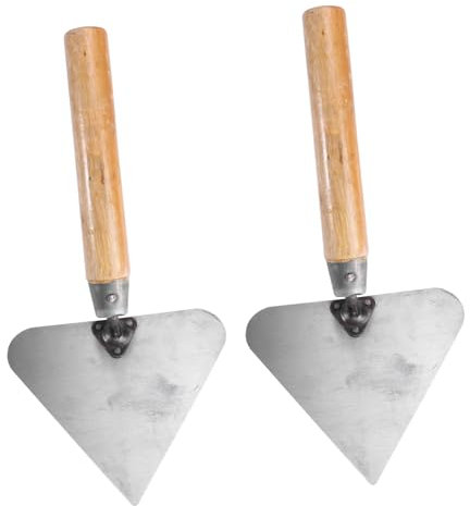 Angoily 2piezas Espátulas De Inoxidable Para Albañilería Herramienta Práctica De Construcción Mango Para Nivelación y Modelado