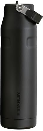 Stanley Flip Straw 2.0 Sports Water Bottle with Straw 1.06L - 15 Hours Cold - 4 Days Iced - Stainless Steel - BPA Free - Leak Resistant - Fits in Cup Holder - Dishwasher Safe - Black