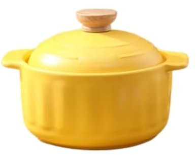 Vnook Casserole, Soup Pot, Ceramic Pans, Round Ceramic Casserole with Lid, Stew Pot, High Temperature Resistant Clay Cooking Pot, For Gas Stoves, Multifunctional Kitchenware(Beige,2L)