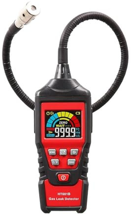 YQVEOT Detector de Gas, Detector de Fugas de Gas de Alta precisión HT601A HT601B, 0-1000 ppm, Alarma Sonora y de Pantalla, Detector de Gas metano Natural inflamable para Trabajo y Casa(HT601B)