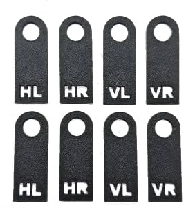 in-outdoorshop Reifenmarkierungs-Set schwarz (2 Satz PKW-Reifen) für den Reifenwechsel, passend für alle PKW Ventilkappen, sehr einfache Handhabung, wiederverwendbar, (Inhalt 2x4Stück)