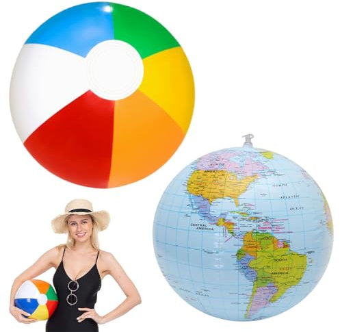 SIRLOMU 2 pezzi Palloni Gonfiabili ad Acqua, Giocattoli per Piscina e Spiaggia, Regalo per Feste, Pallone da Spiaggia, Gonfiabile per Bambini, Festa in Piscina, Attività Estive All'aperto (40 cm)