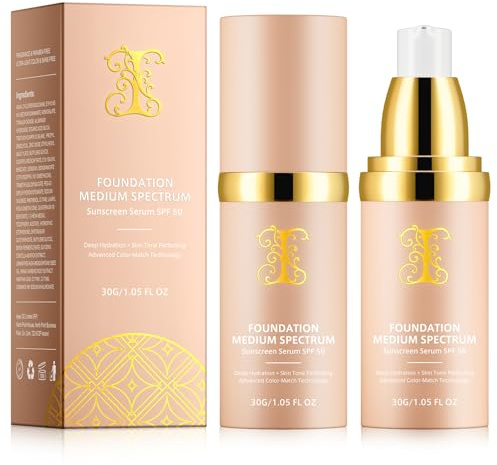 Pack de 2 Base de Maquillaje Color Adaptativo SPF50+ 30ml | Cobertura Perfecta & Textura Sedosa | Resistente al Agua y Sudor | Para Todo Tipo de Piel