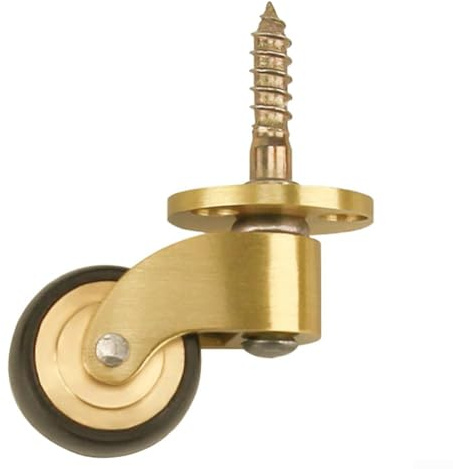 Brass Castors, 360° Brass Caster Silent Bearing Metal Heavy Duty Wheel, Antique Vintage For Moving Sofa Furniture Tables(T4926)